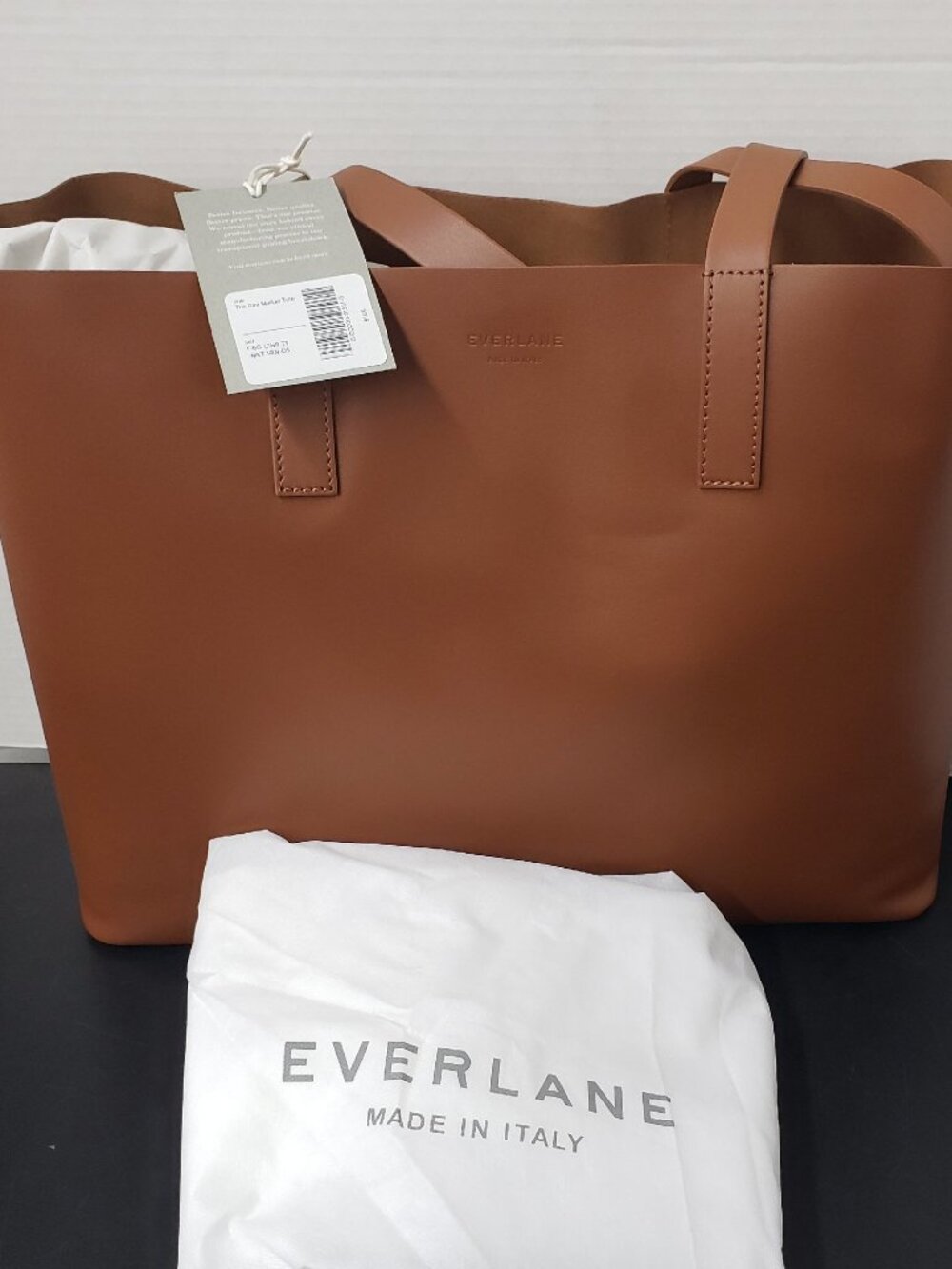 Everlane The Day Market Tote Brown Leather Handbag Made in Italy New With Tags